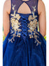 Girls Navy Satin Glitter Tulle Gold Lace Party Dress 2-16 - SophiasStyle.com corset